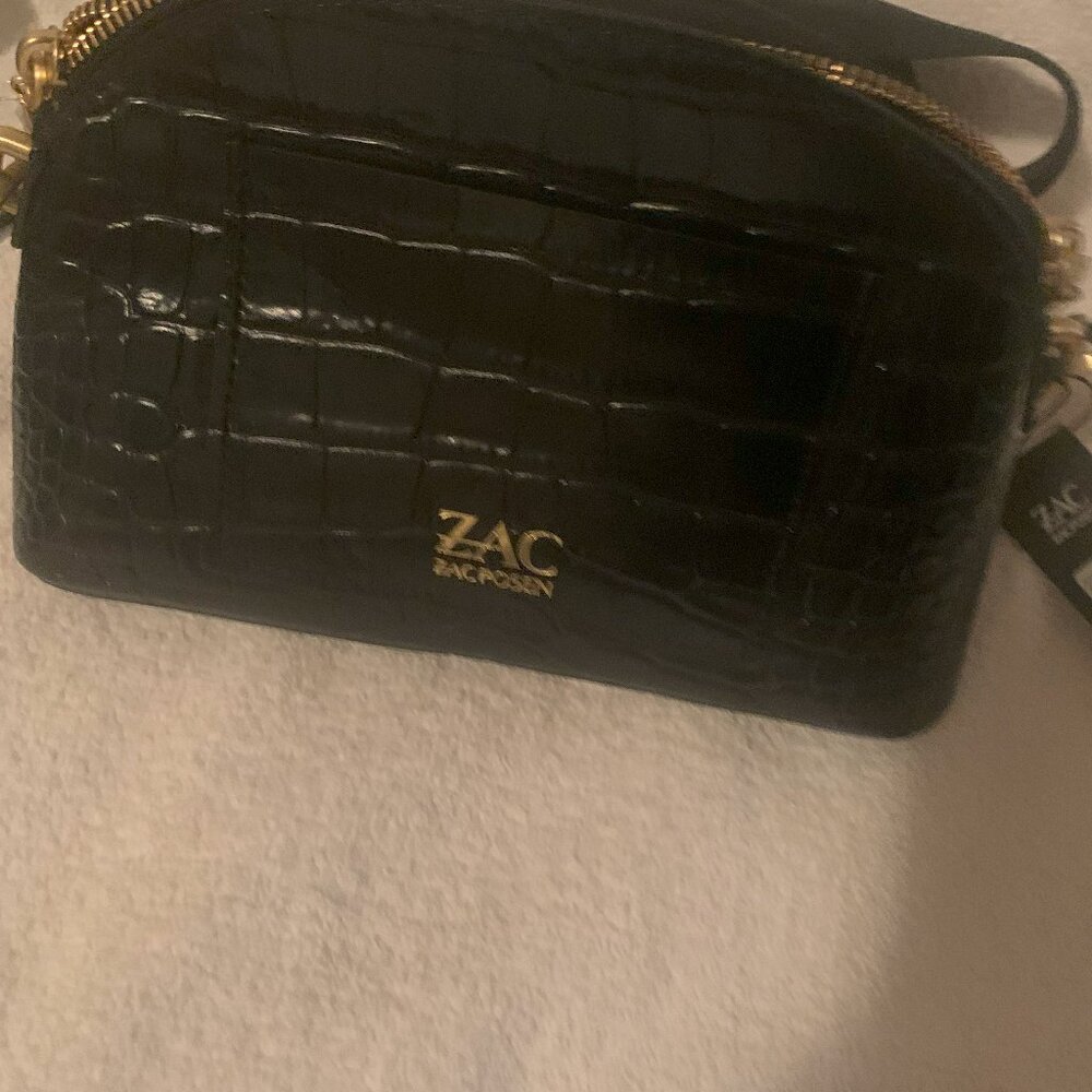 ZAC POSEN Black Leather Crossbody Bag